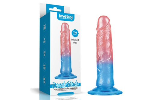 Dazzle Studs Dildo 7in Pink/Blue