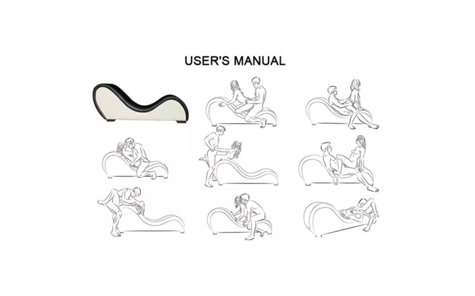Kama Sutra Mebon Chaise Love Lounge Leather Black