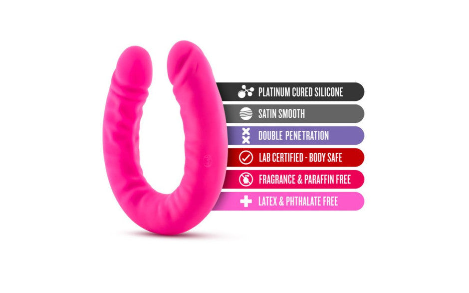 Ruse Silicone Slim 18in Hot Pink Double Dong