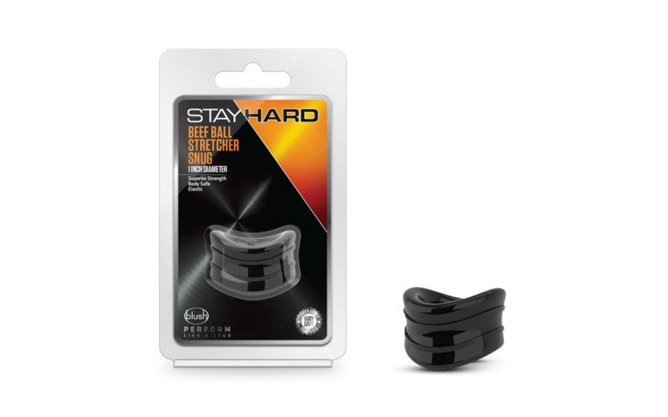 Stay Hard Beef Ball Stretcher Snug 1in Black