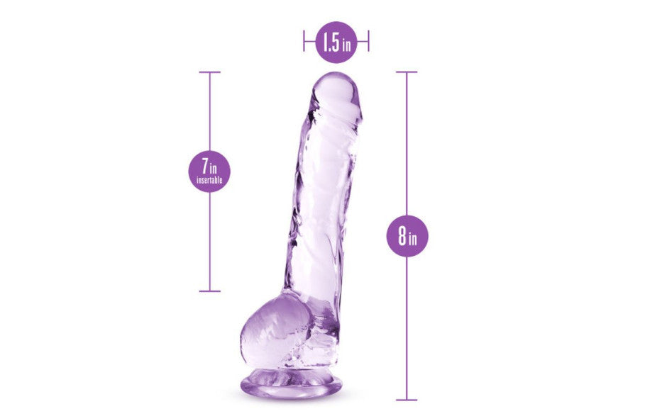 Naturally Yours 8" Crystaline Dildo Amethyst