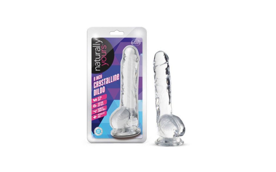 Naturally Yours 8" Crystaline Dildo Diamond