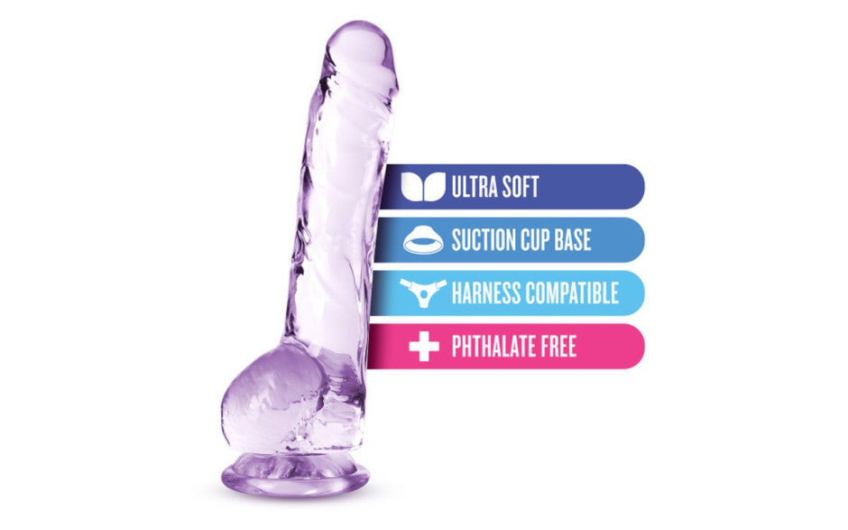 Naturally Yours 8" Crystaline Dildo Amethyst
