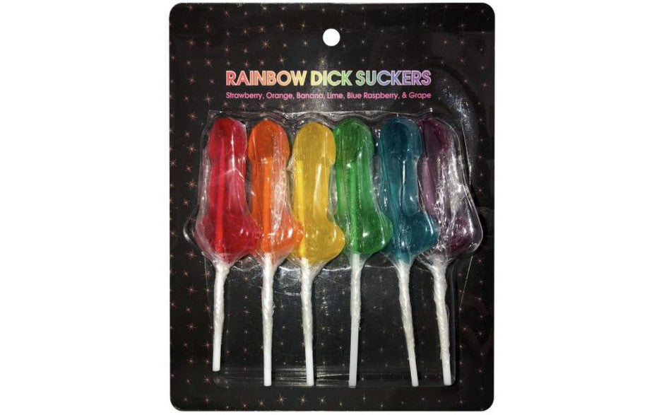 Rainbow Dick Suckers 6 Pc