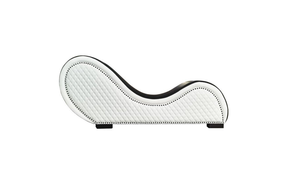 Kama Sutra Chaise Love Lounge Studded and Quilted 2 Tone Black/White