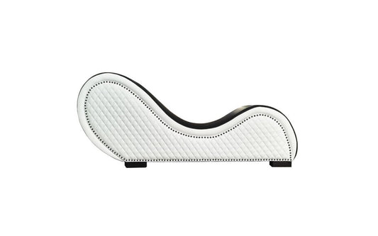 Kama Sutra Chaise Love Lounge Studded and Quilted 2 Tone Black/White