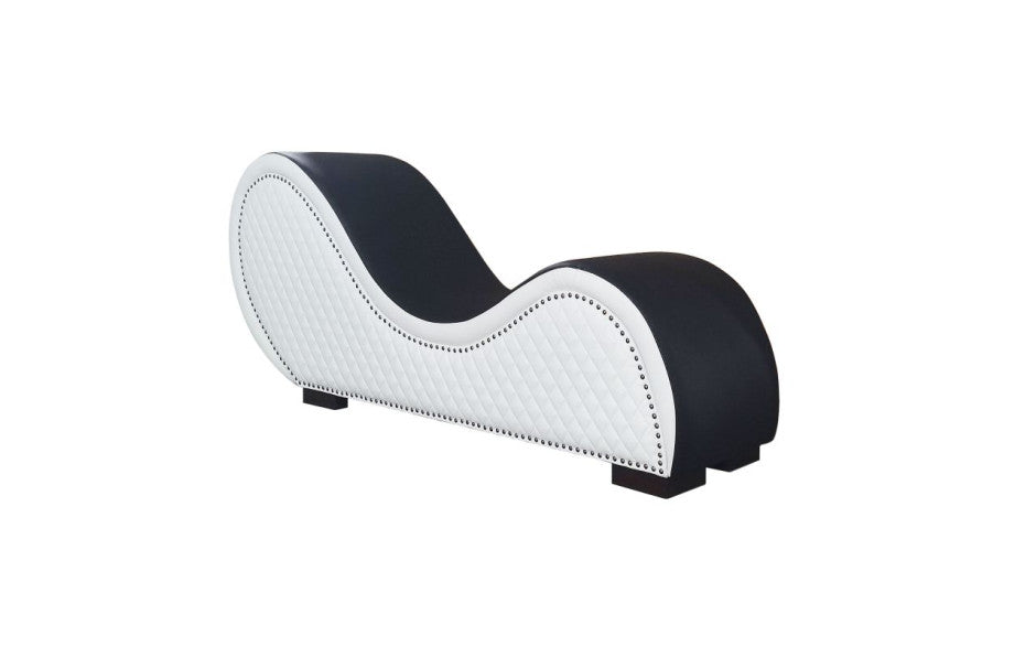 Kama Sutra Chaise Love Lounge Studded and Quilted 2 Tone Black/White