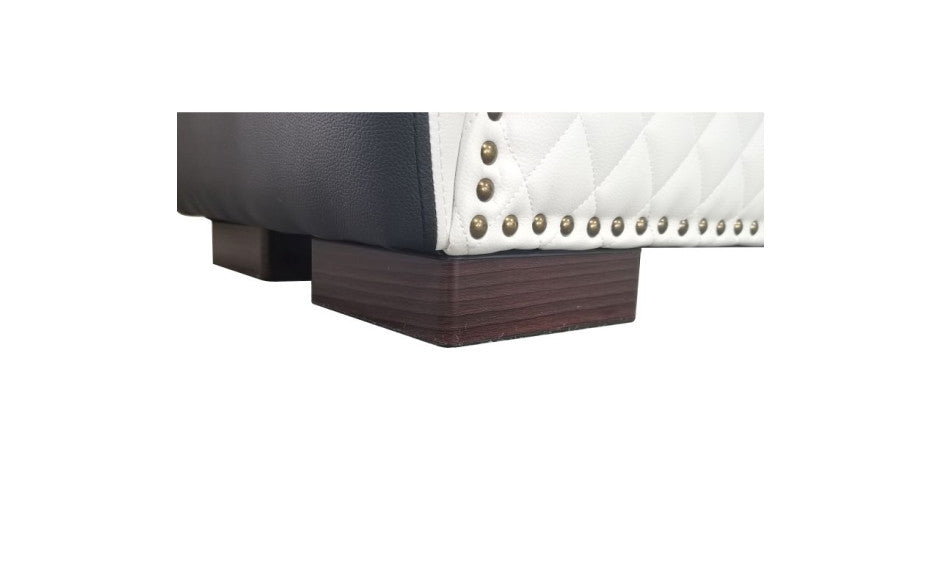 Kama Sutra Chaise Love Lounge Studded and Quilted 2 Tone Black/White
