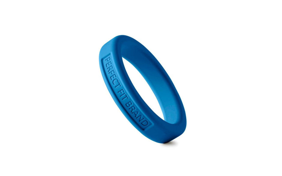 Classic Silicone Medium Stretch Penis Ring 44mm Blue