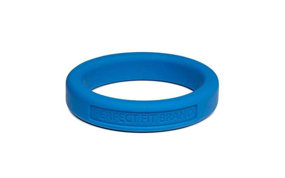 Classic Silicone Medium Stretch Penis Ring 44mm Blue