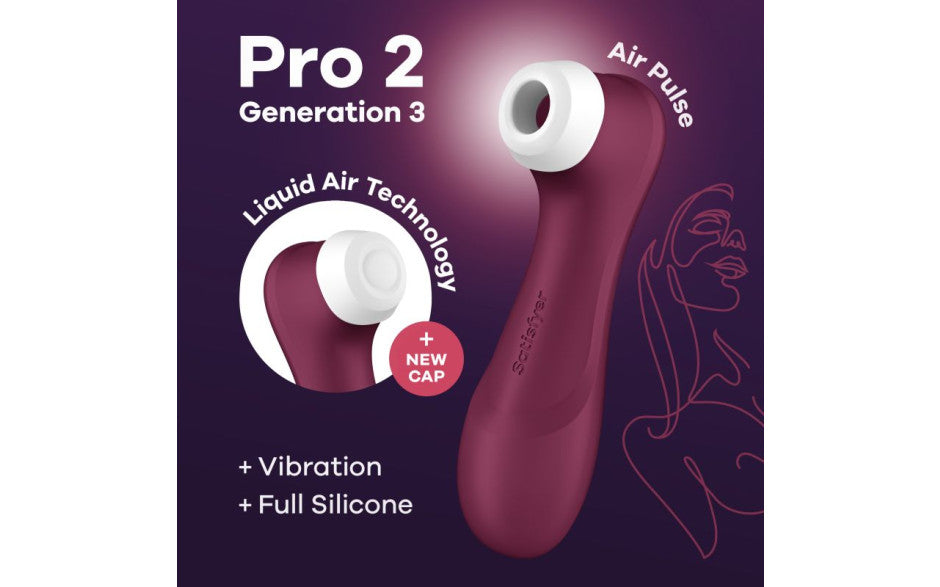Satisfyer Pro 2 Gen 3 Clitoral Stimulator Wine Red
