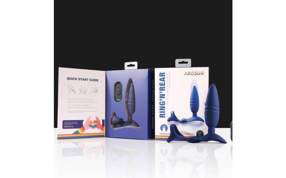 Ring n Rear Dual Thrusting Anal Probe with Cockring and Remote