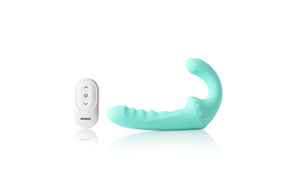 VibraTwin Rechargeable Come Hither Strapless Strap On with Remote