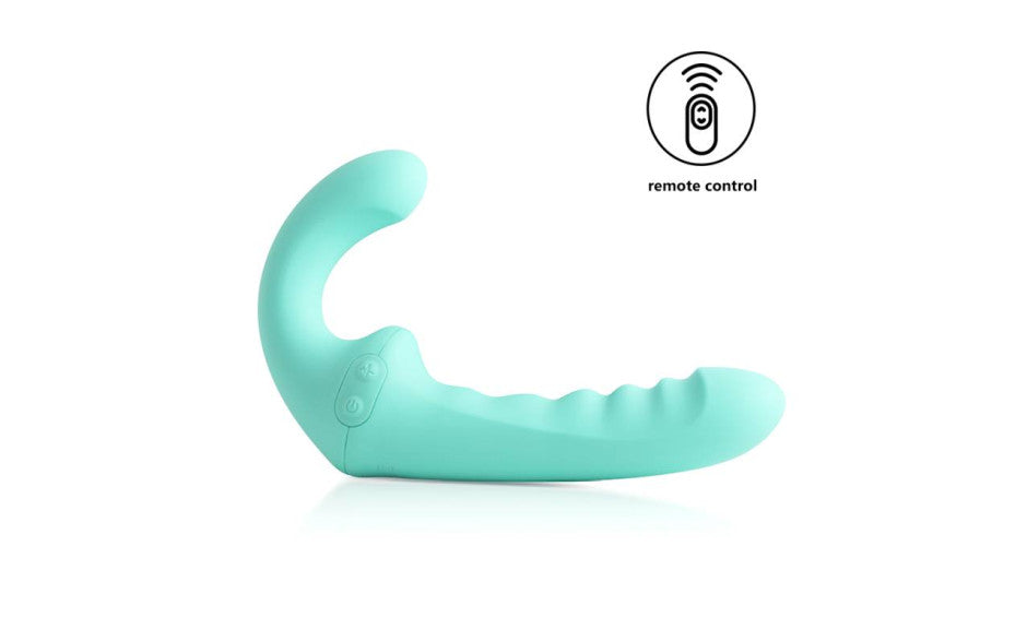 VibraTwin Rechargeable Come Hither Strapless Strap On with Remote