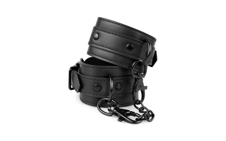 Faux Leather Ankle Cuffs Black