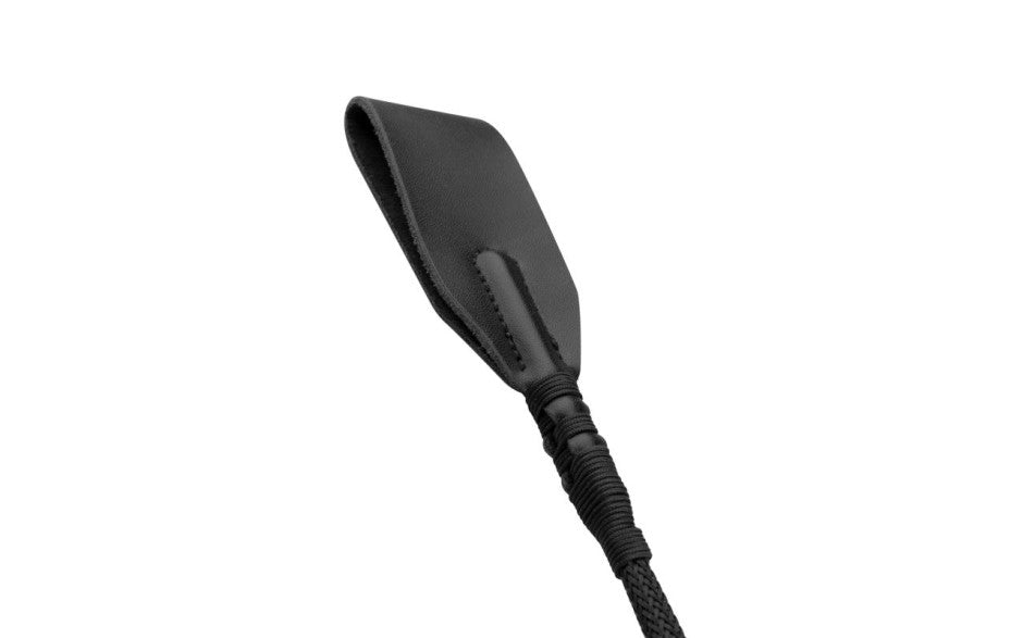 Faux Leather Crop Whip Black