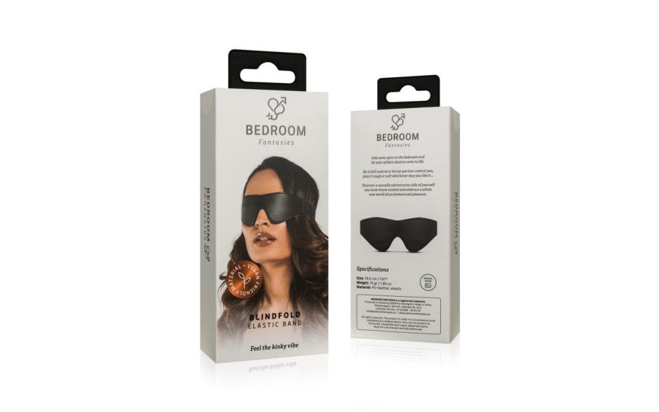 Faux Leather Blindfold Black