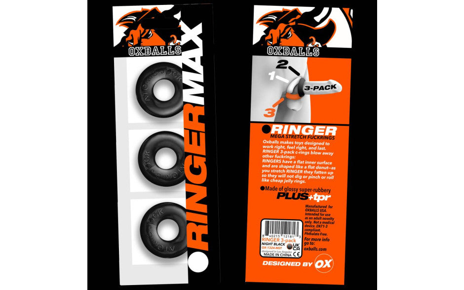 Ringer Max 3 Pc Cockring Set Black