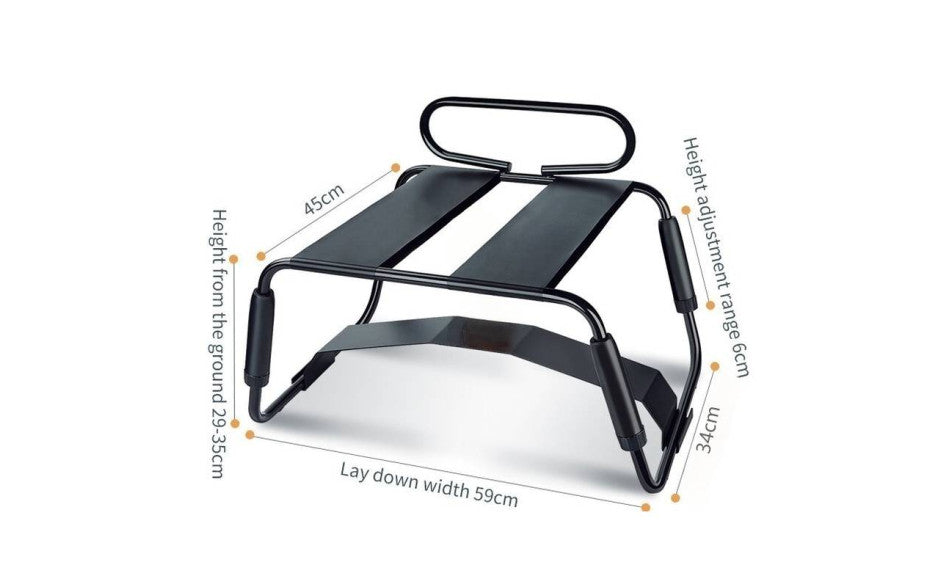Sex Chair Adjustable Height Black w Handle and Arch Bridge