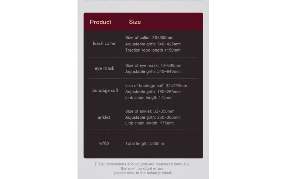 8 Pc Deluxe Bondage Play Kit Burgundy Gold