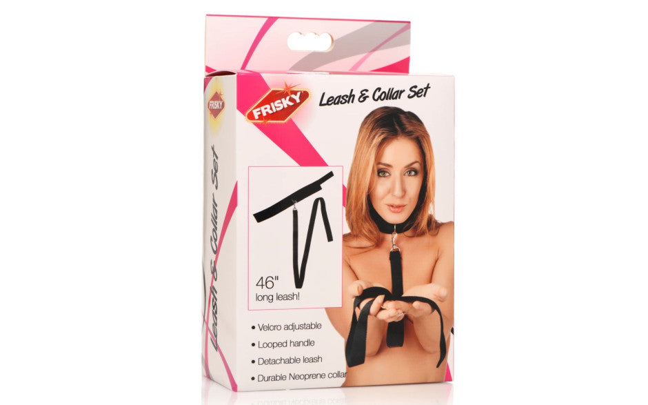 Neoprene Collar And Leash Set Black