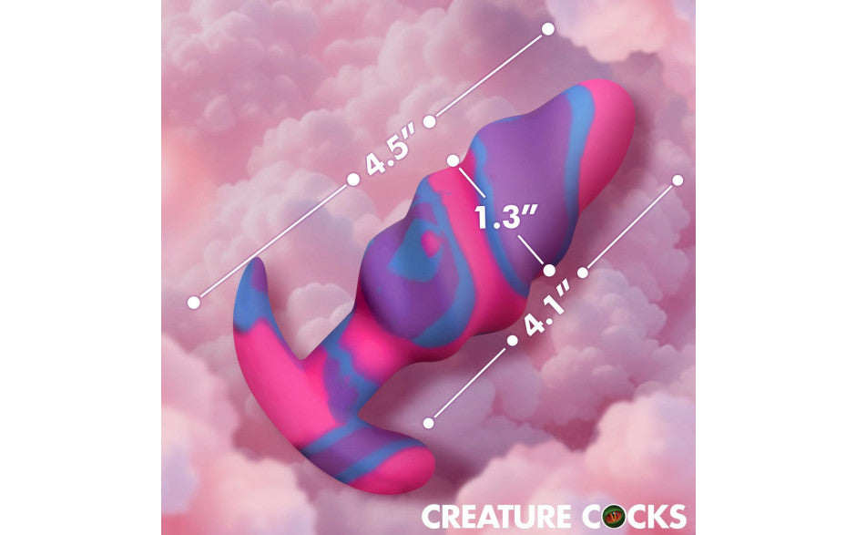 Unicorn Swirl Silicone Butt Plug Medium