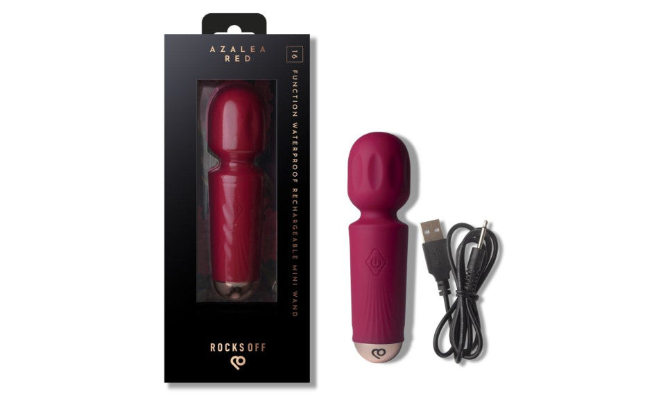 Rechargeable 16 Mode Silicone Mini Wand Azalea Red