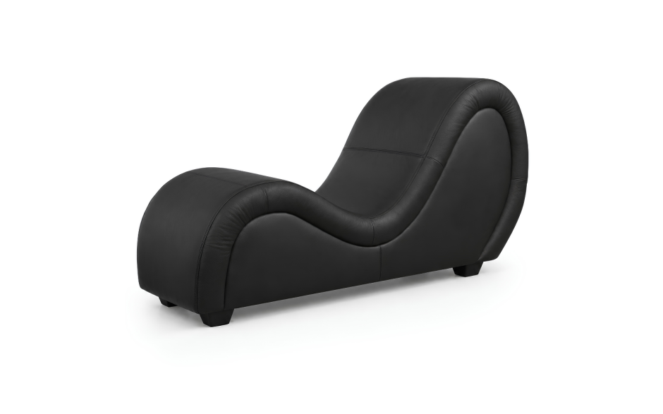 Kama Sutra Mebon Chaise Love Lounge Leather Black