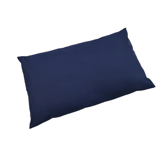Navy blue pillow on a white background