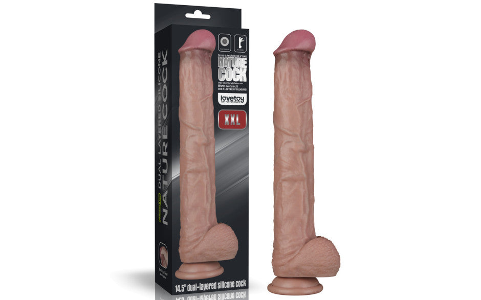 14.5in Dual Layered Bendable Silicone Cock XXL