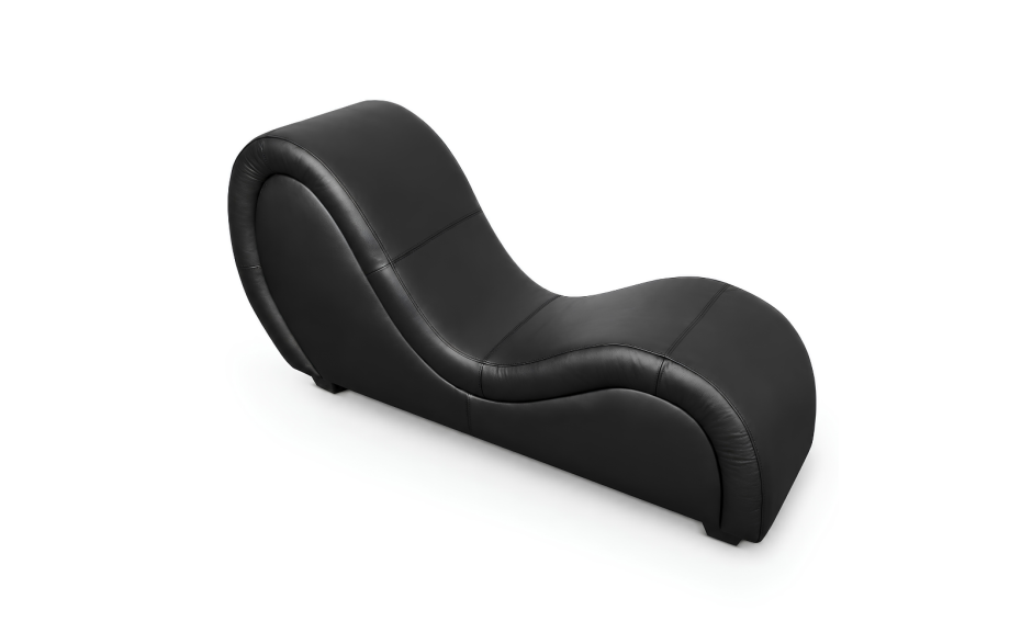 Kama Sutra Mebon Chaise Love Lounge Leather Black