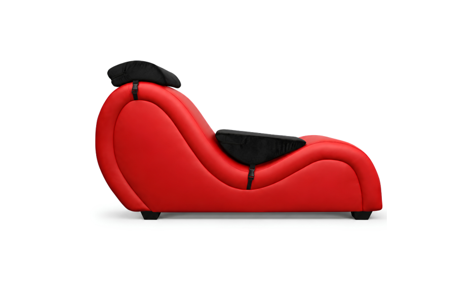 Kama Sutra Mebon Chaise Love Lounge Red w Black Pillows