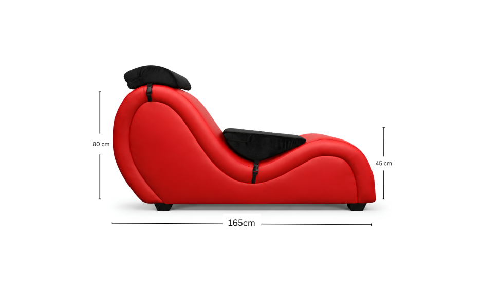 Kama Sutra Mebon Chaise Love Lounge Red w Black Pillows
