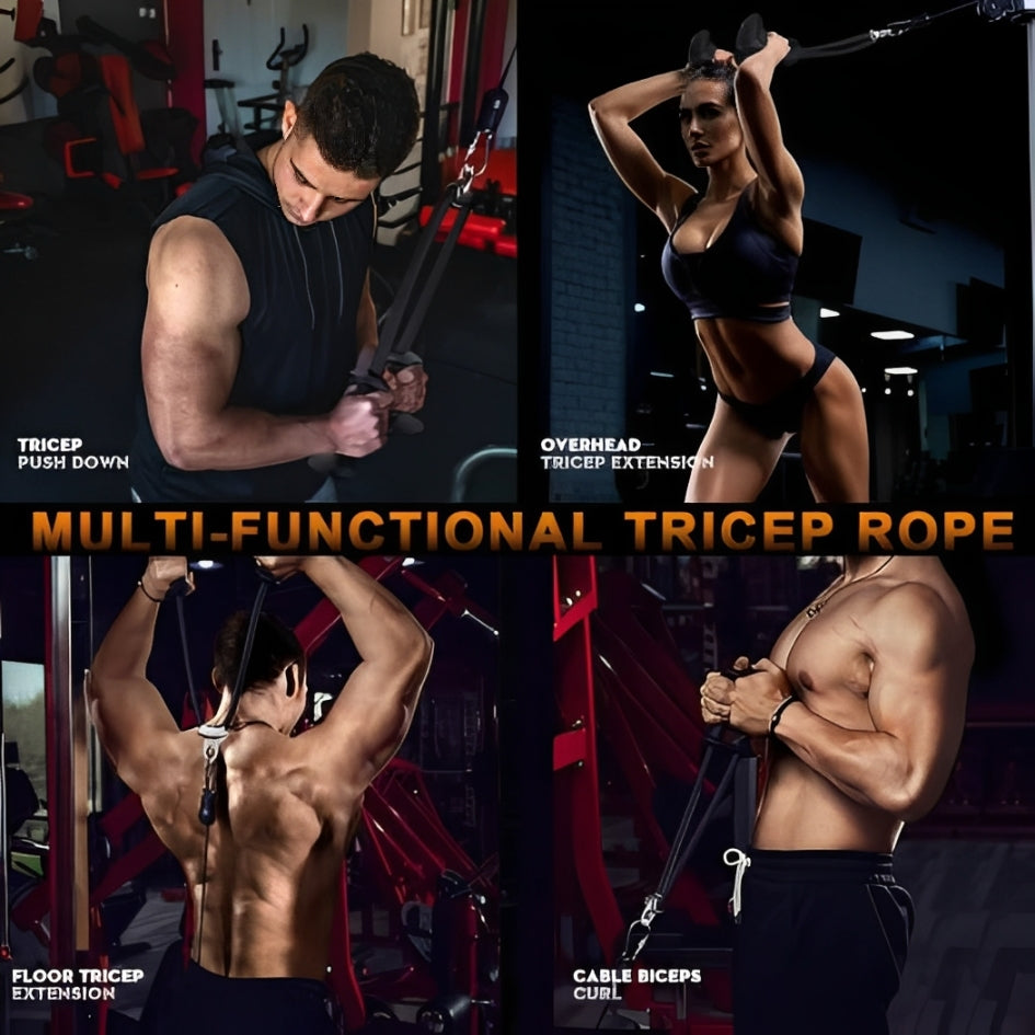 Anti-Slip Tricep Rope Cable Attachment for Gym Workouts & Pulldown Machines
