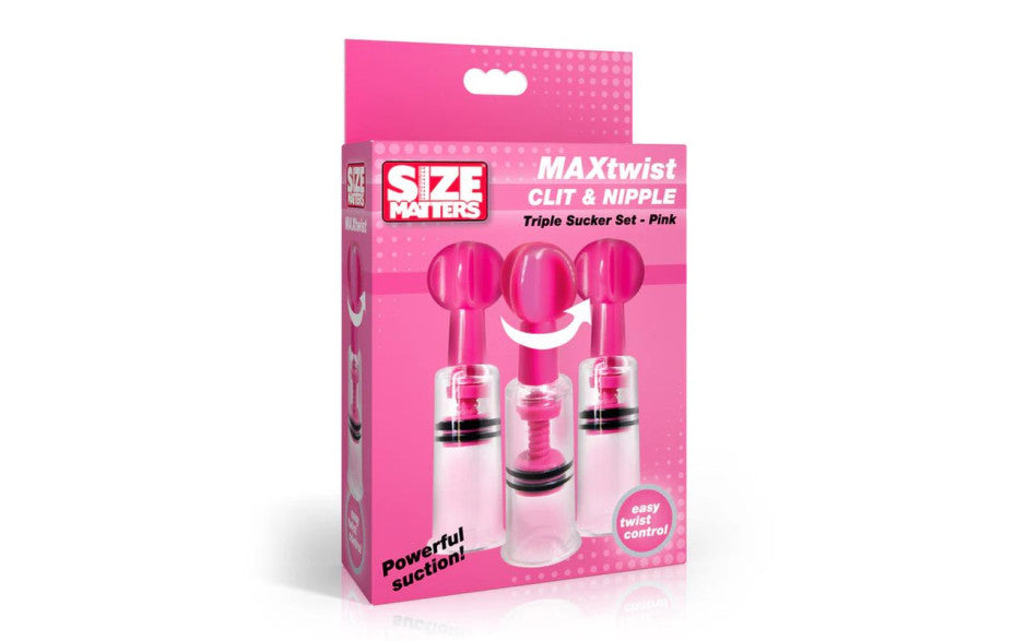 MAXtwist Clit Nipple Sucker Set 3 Pc Pink