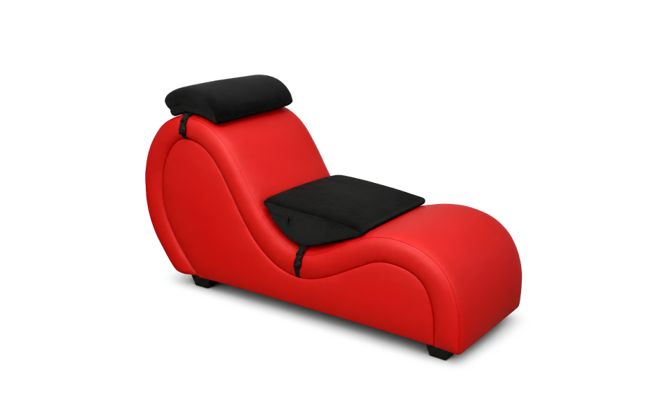 Kama Sutra Mebon Chaise Love Lounge Red w Black Pillows