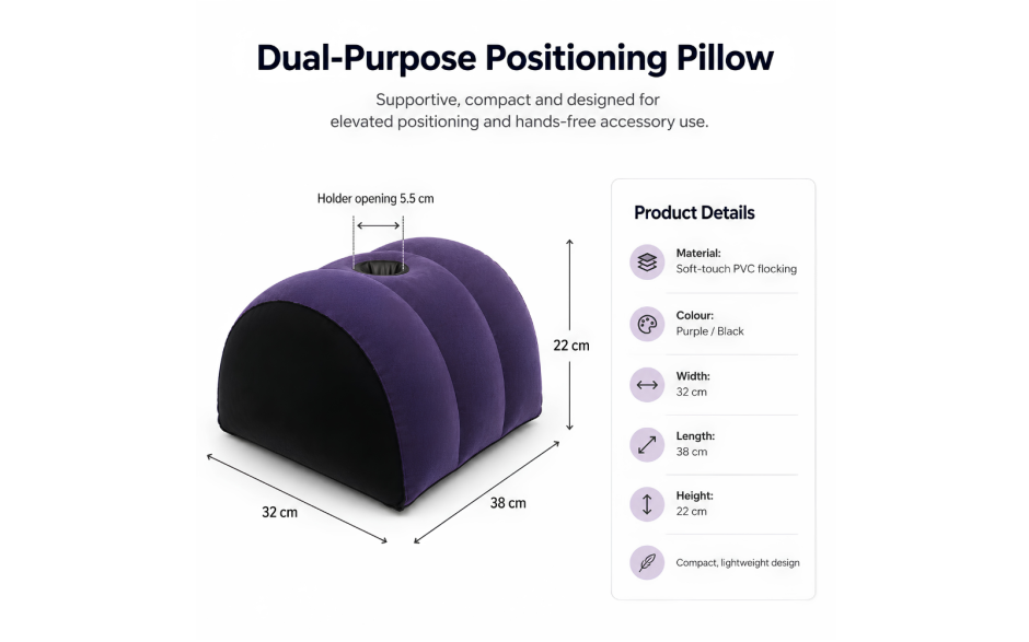Inflatable Sex Positioning Half Dome Cushion with Toy Holder