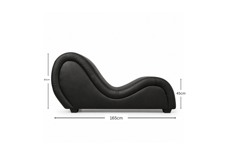 Kama Sutra Mebon Chaise Love Lounge Leather Black