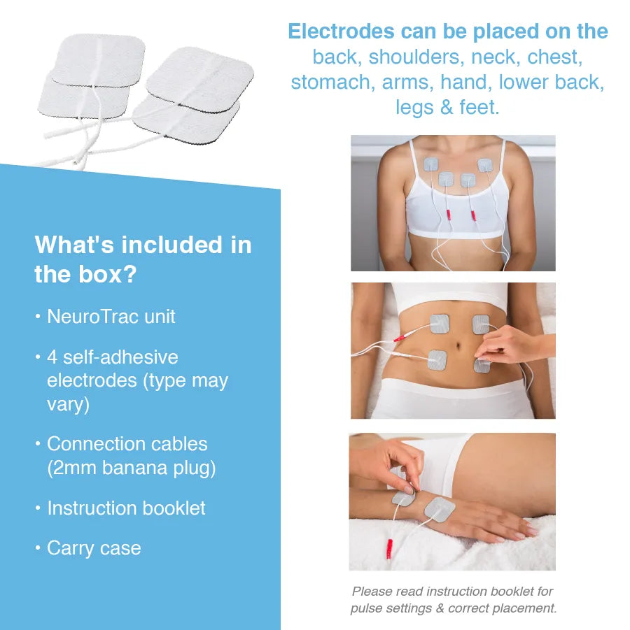 NeuroTrac Dual Channel TENS Machine – Pain Relief Device 11 Programs, Burst & Modulation Modes