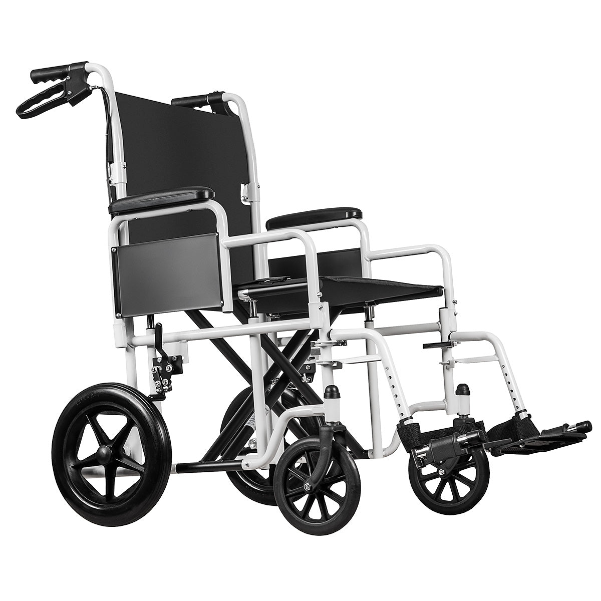 55HD Heavy Duty Attendant Wheelchair - Extra Wide Comfort with Puncture-Proof Wheels