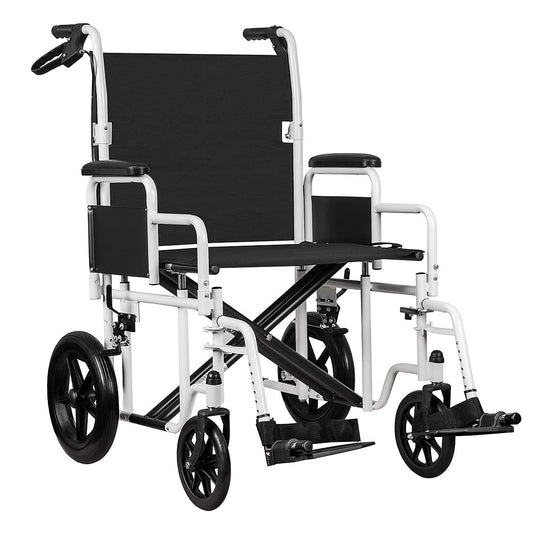 55HD Heavy Duty Attendant Wheelchair - Extra Wide Comfort with Puncture-Proof Wheels