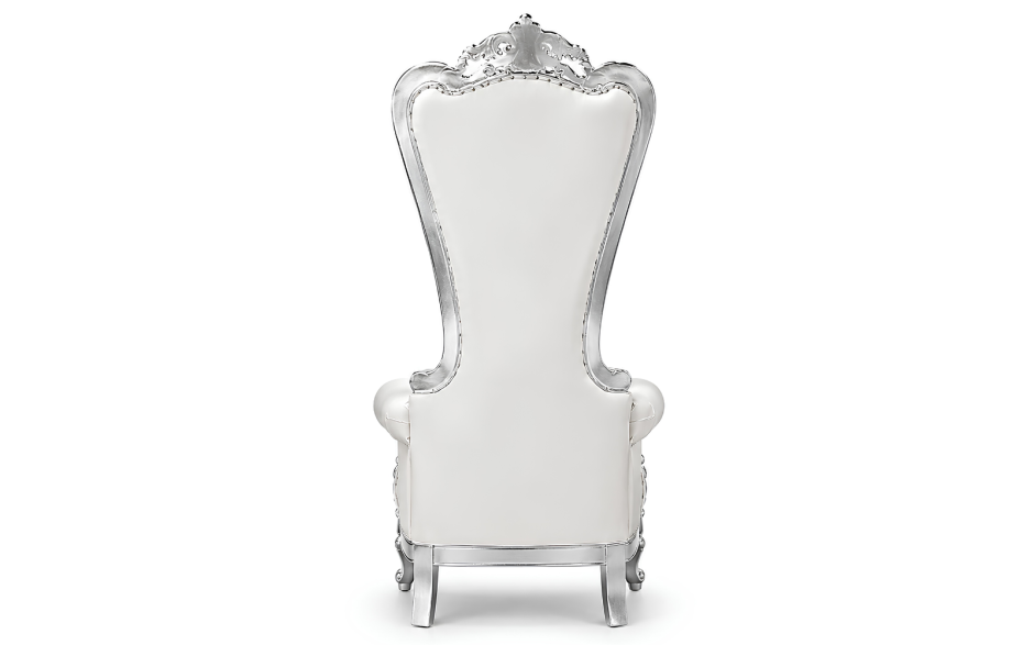 Domina Throne Chair Silver Frame Cream Cushion