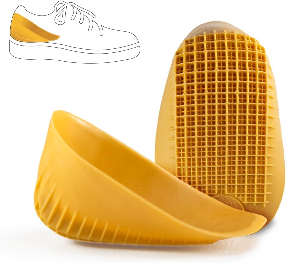 Tuli's Classic Heel Cups, Shock Absorption and Cushion Inserts for Plantar Fasciitis and Heel Pain Relief, Yellow, Large