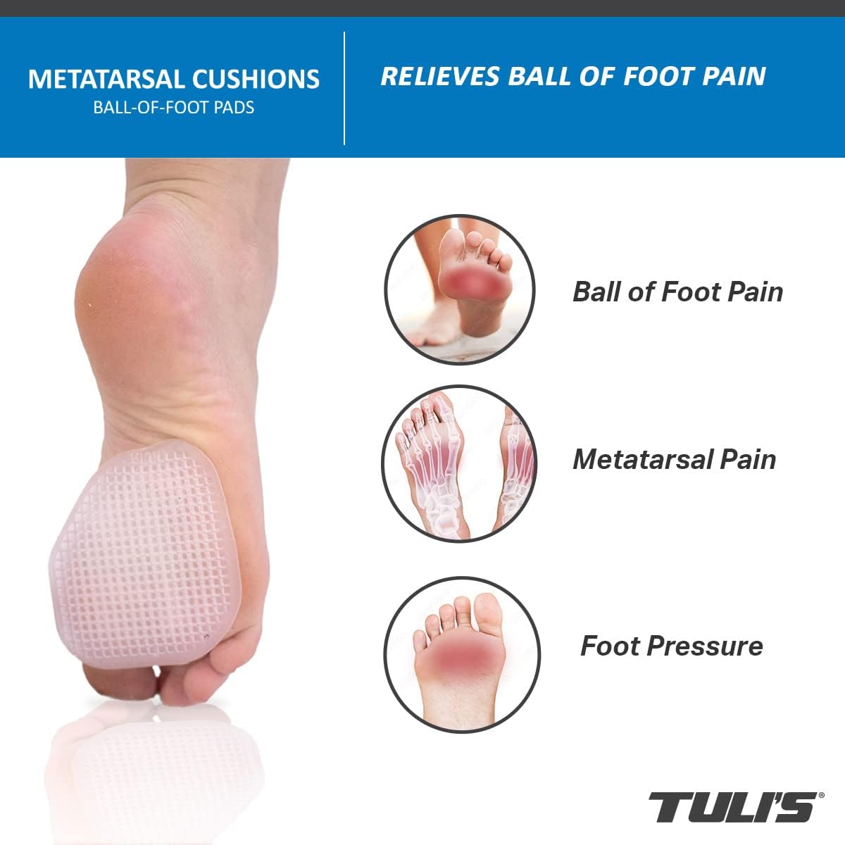 Tuli's Metatarsal Cushion - Maximum Shock Absorption for Ball of Foot Comfort