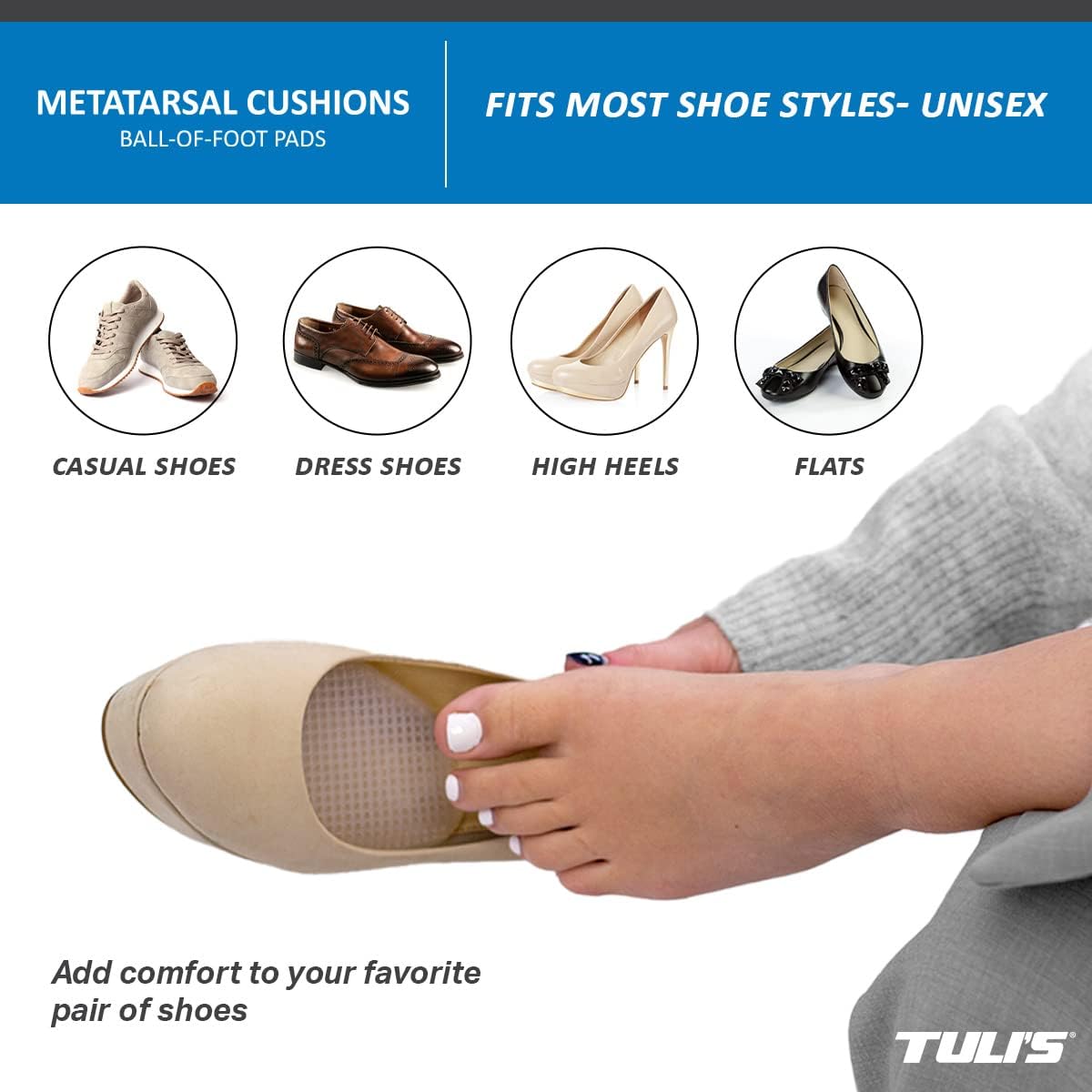 Tuli's Metatarsal Cushion - Maximum Shock Absorption for Ball of Foot Comfort
