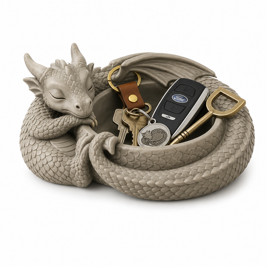 3D Printed Sleeping Dragon Bowl (Black)