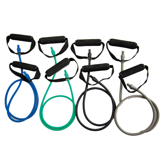 Resistance Tube with Handles – 130cm Exercise Band for Strength Training, Pilates & Rehab – Multiple Resistance Levels
