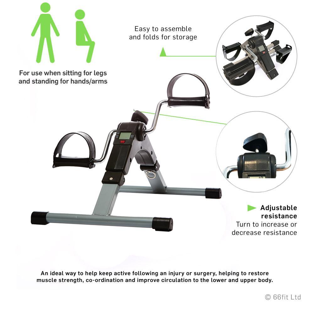Folding Arm & Leg Pedal Exerciser with Digital Display & Adjustable Resistance