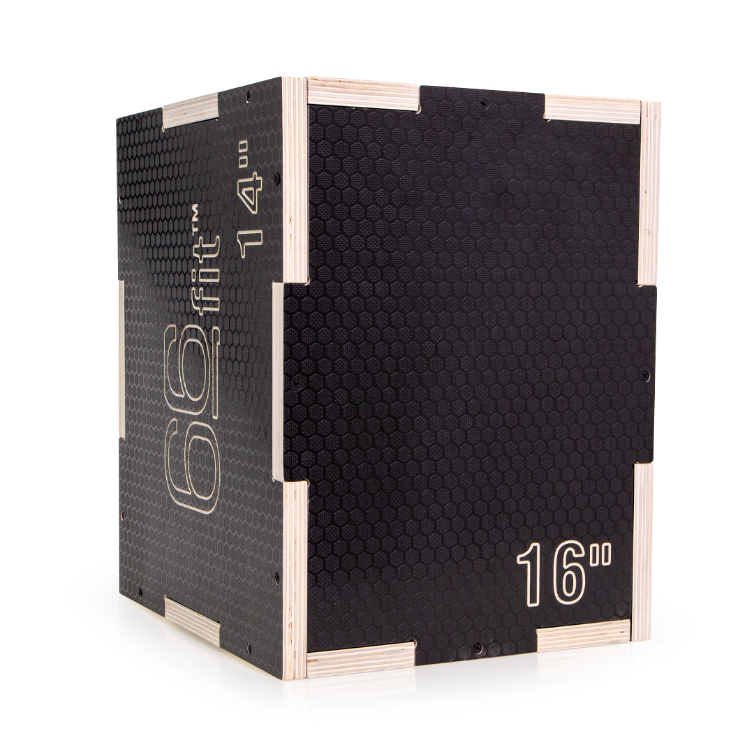 3 in 1 Plyometric Jump Box Black for Wooden Plyo, Platform and Jumping Agility