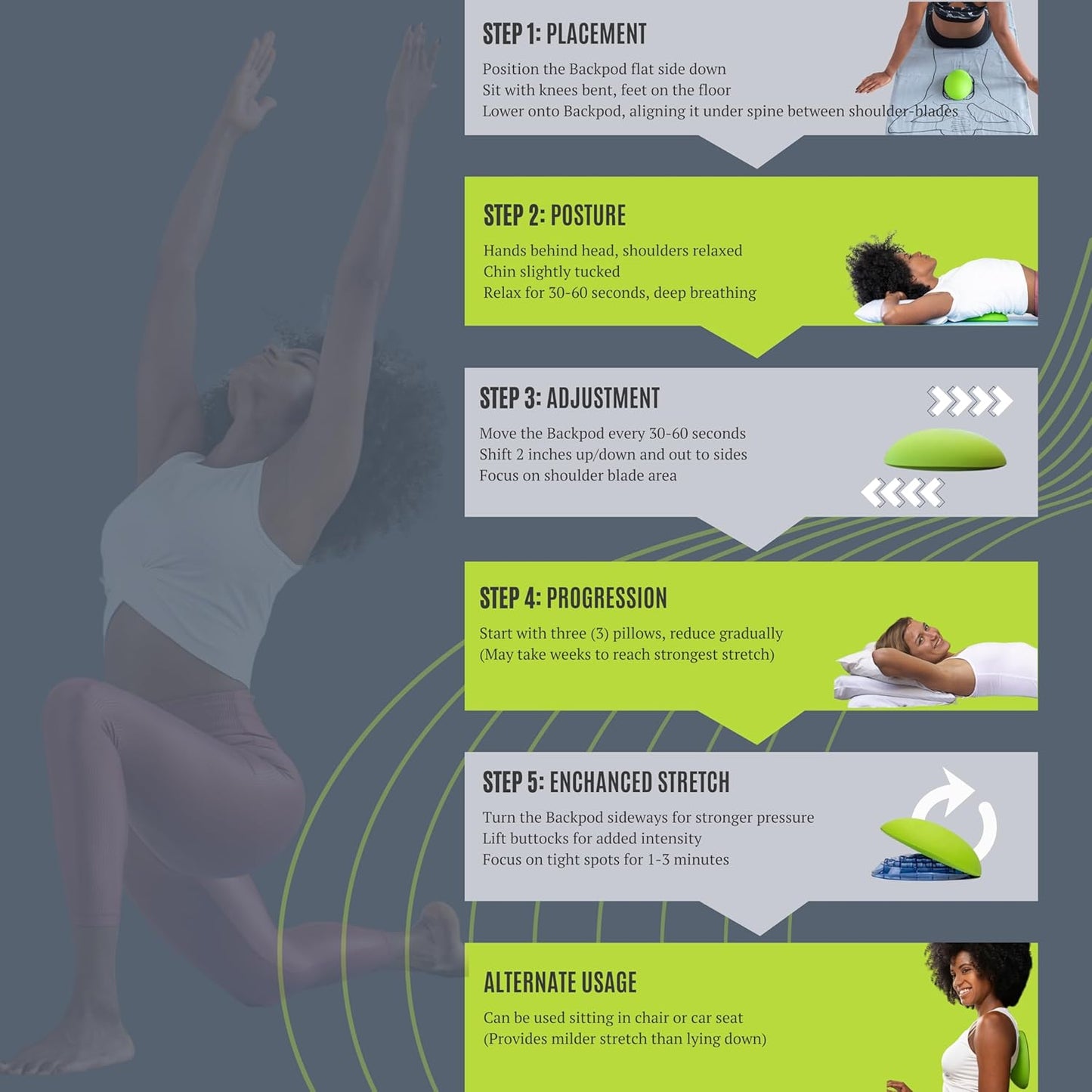 Backpod Back Pain Relief Device – Posture Corrector & Treat Spine Naturally